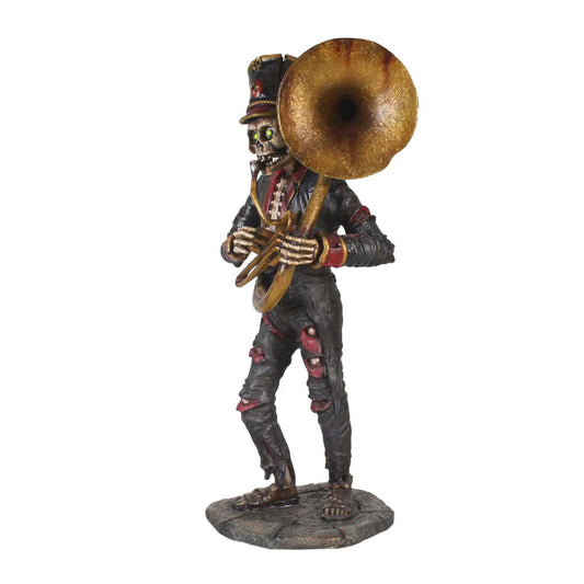 Skeleton Undead Horn Player Life Size Statue