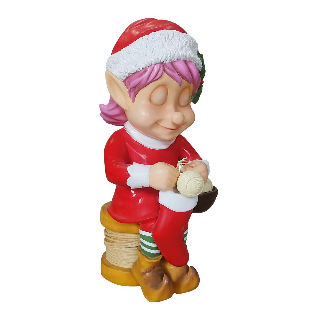Elf Girl Knitting Life Size Statue