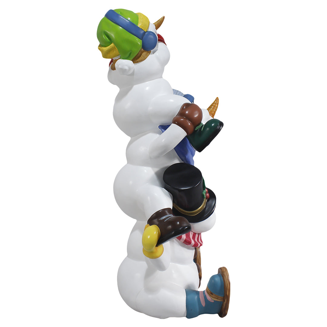 Snowman Stacked Brothers Over Sized Statue