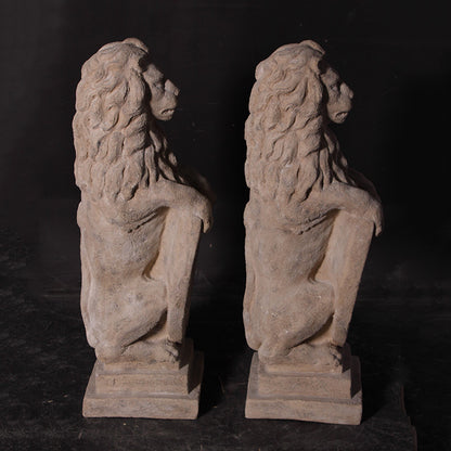 Heraldic Lions Set of 2 Life Size Statues