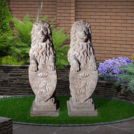 Heraldic Lions Set of 2 Life Size Statues