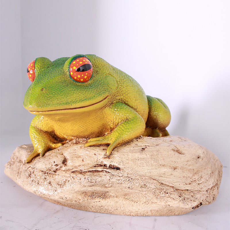 Frog on Rock Life Size Statue