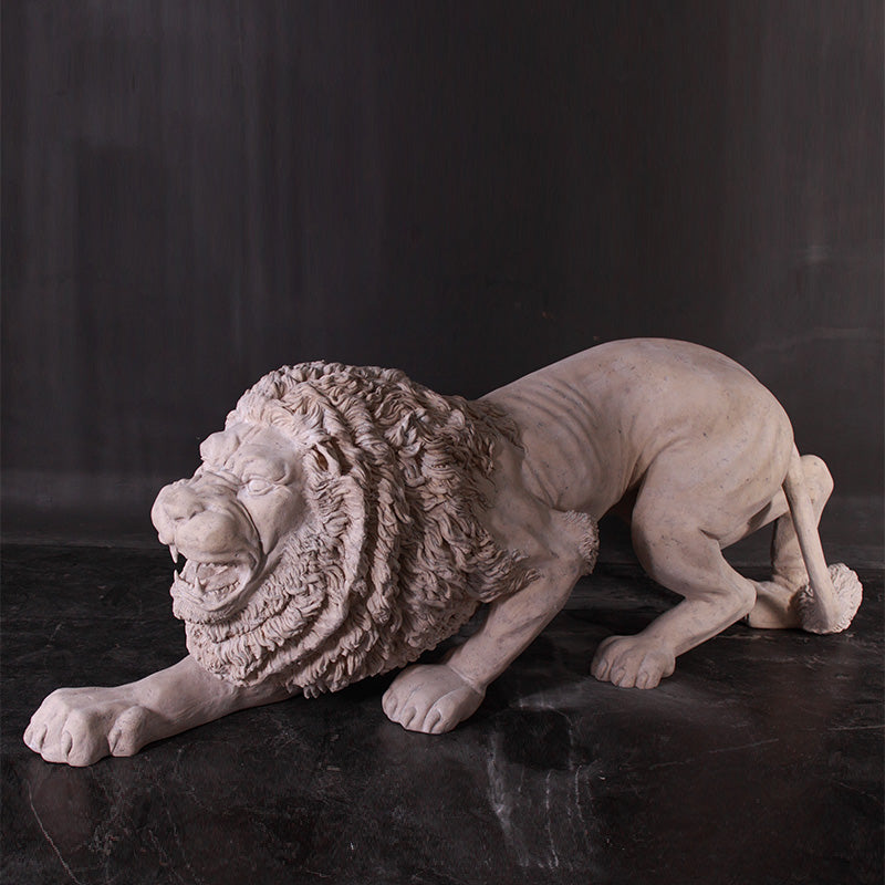 Crouching Lion Life Size Statue
