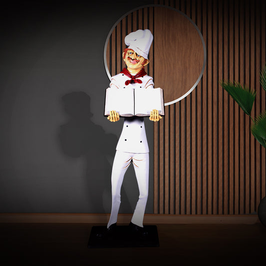 Chef With Menu Holder Life Size Statue