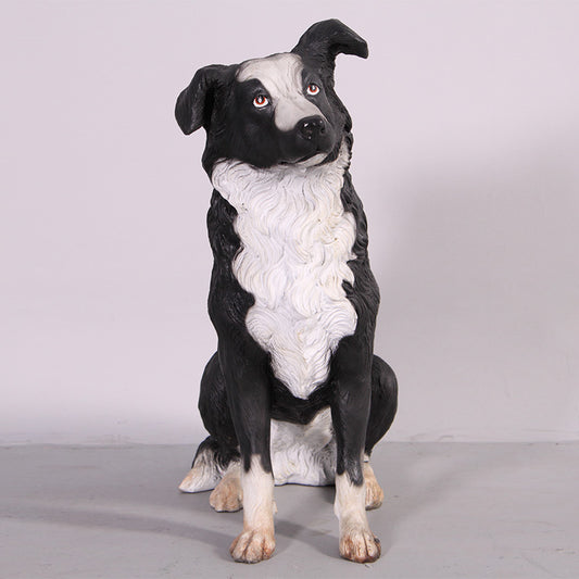 Border Collie Dog Life Size Statue