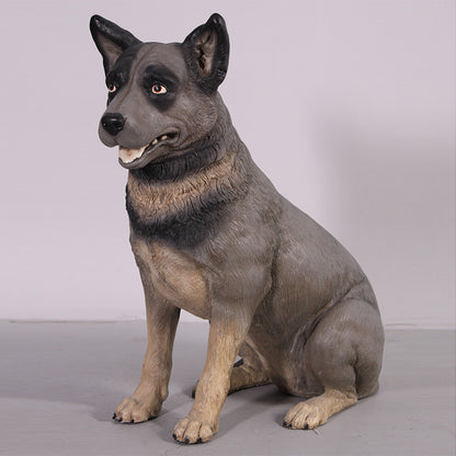 Blue Heeler Dog Life Size Statue