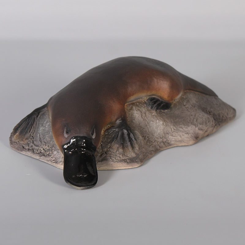 Small Platypus on Rock Life Size Statue