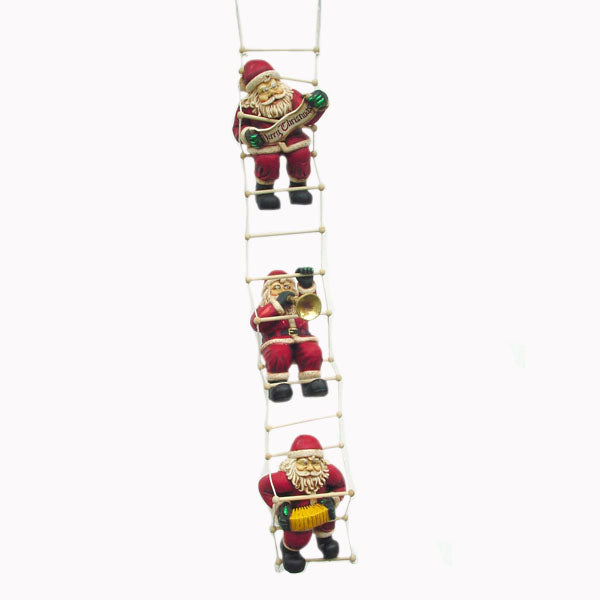 Santa on Rope Ladder Life Size Statue