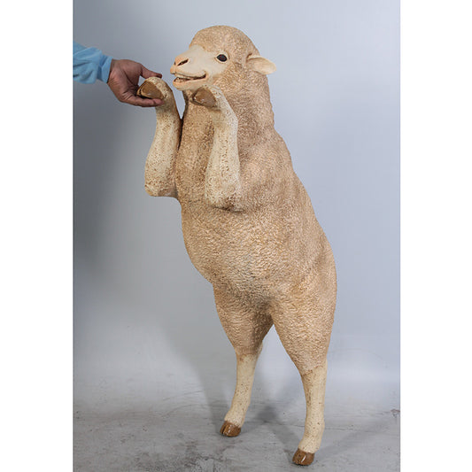 Curious Merino Ewe Life Size Statue