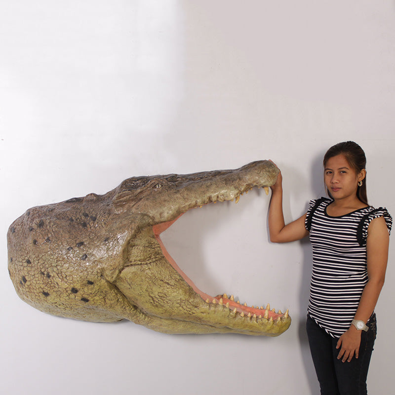 Crocodile Head Wall Plaque Life Size Statue