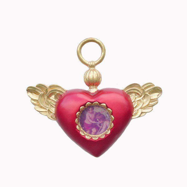 Christmas Decor Heart with Wings Life Size Statue