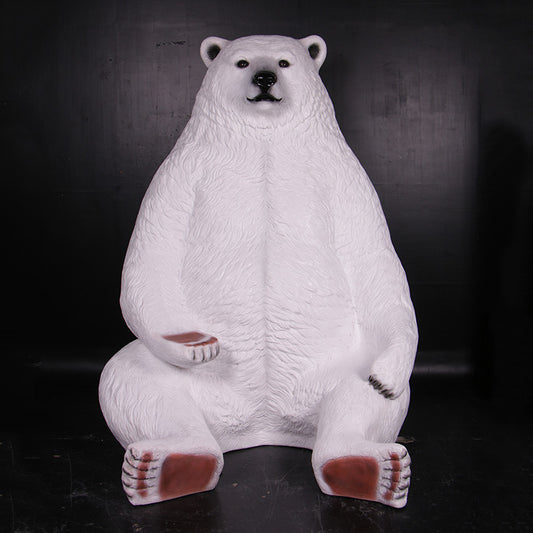Jumbo Sitting Polar Bear Life Size Statue