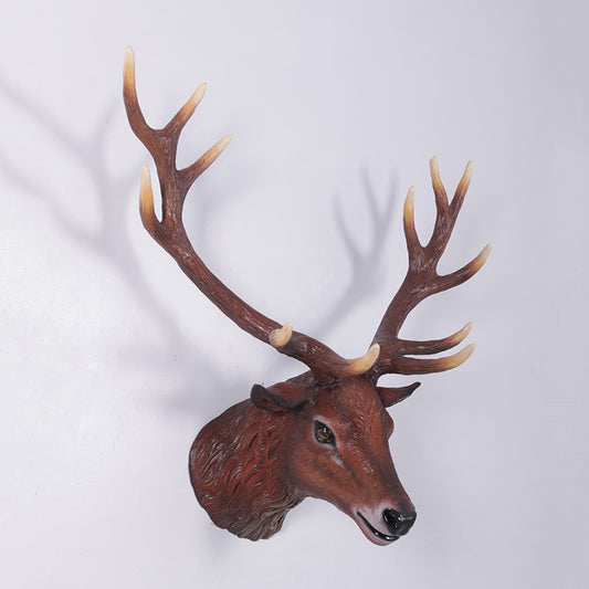 Red Deer Stag Head Life Size Statue