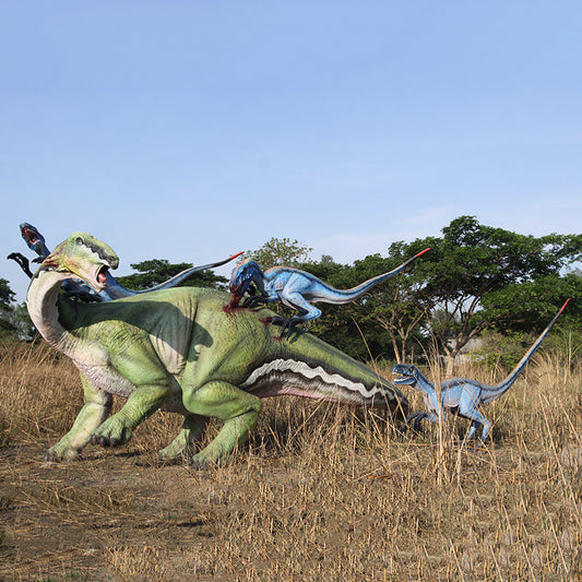 Tenontosaurus under Attack Dinosaur Life Size Statue