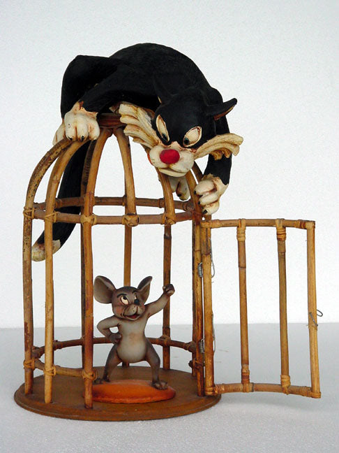 Cat and Mouse Life Size Statue