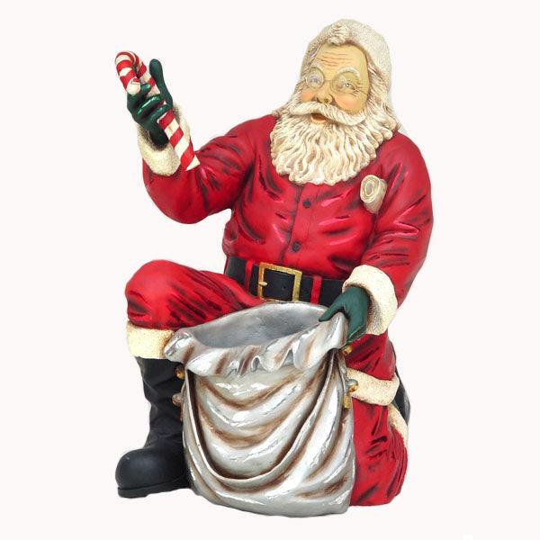 Santa Claus Kneeling Life Size Statue