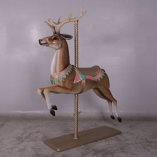 Christmas Carousel Reindeer Life Size Statue