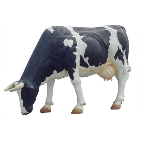 Cow with Head Down Life Size Statue