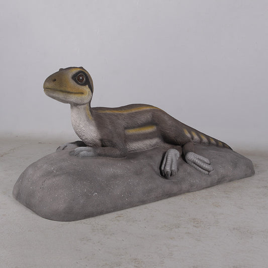 Lying Juvenile Theropod Dinosaur Life Size Statue