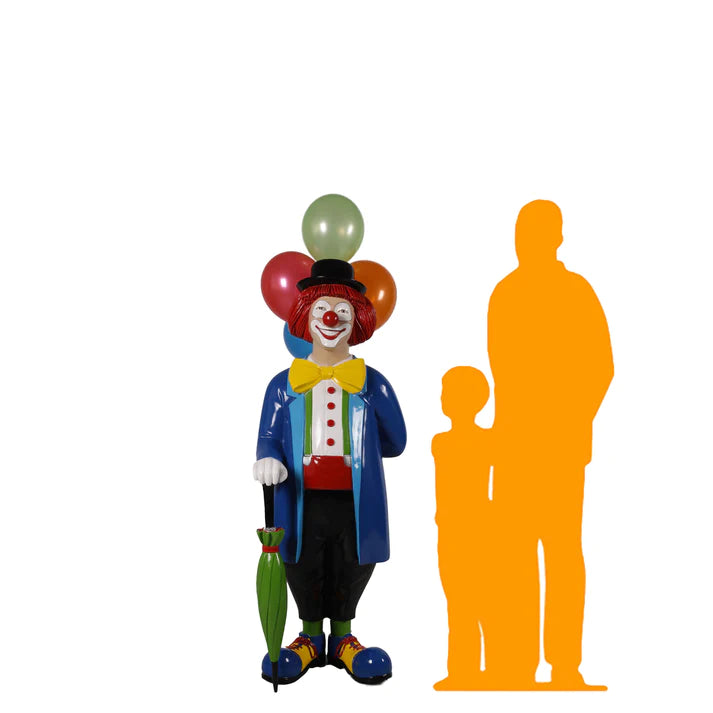 Clown With Balloons Life Size Statue