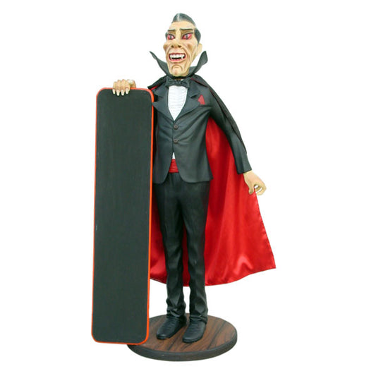 Dracula with Menu Board Life Size Statue