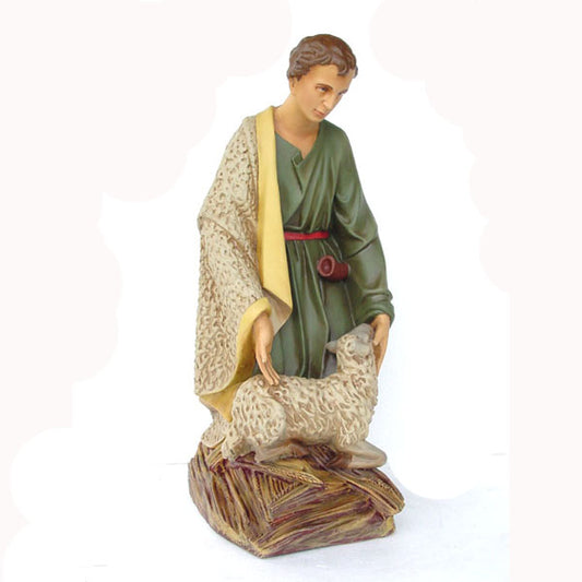 Boy Shepherd with Sheep for Nativity Small Life Size Statue