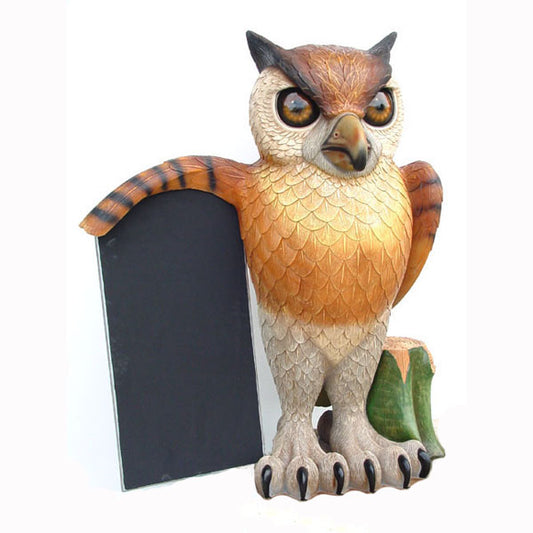 Owl with Menu Life Size Statue