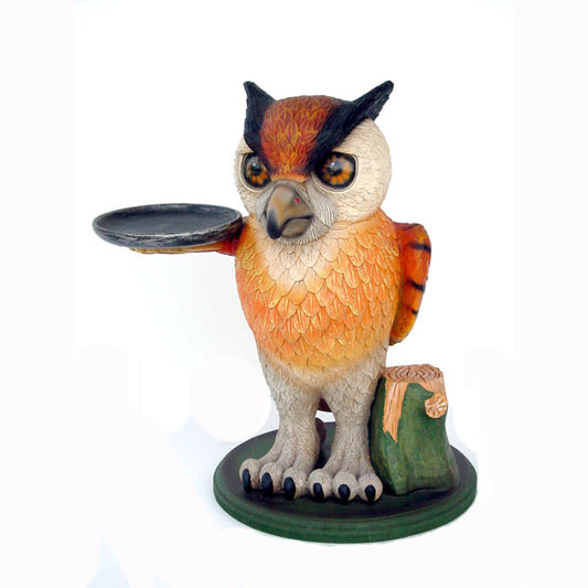 Owl Butler Life Size Statue