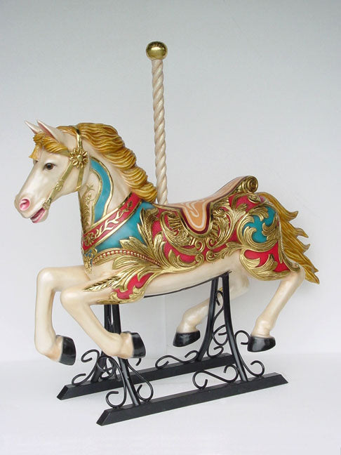 Carousel Horse with Metal Base Life Size Statue