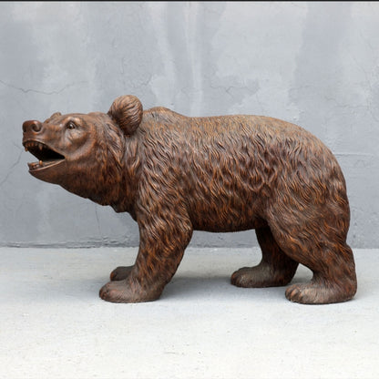 Bear Walking Life Size Statue