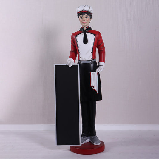 Anime Chef with Menu Board Life Size Statue