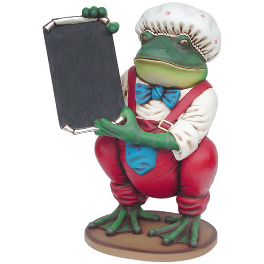 Frog with Menu Board Life Size Statue