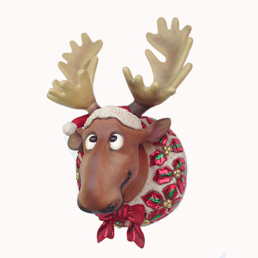 Funny Christmas Moose Head Life Size Statue