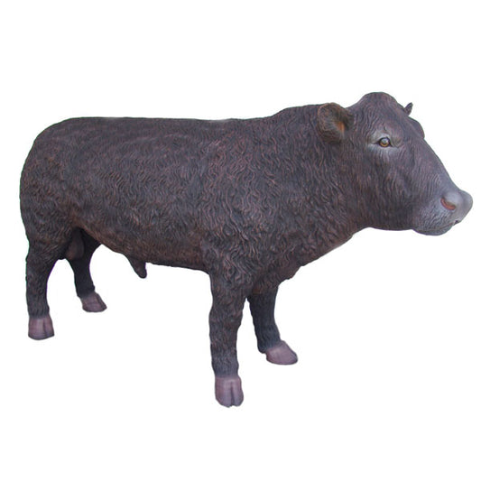 Black Angus Bull Life Size Statue