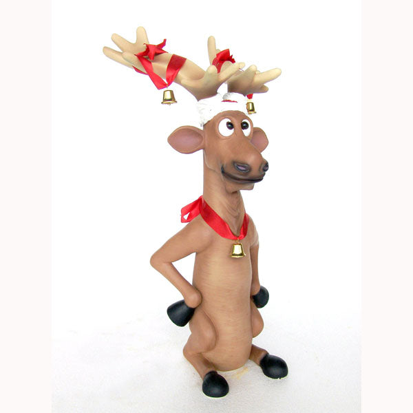 Funny Reindeer Standing Mini Life Size Statue