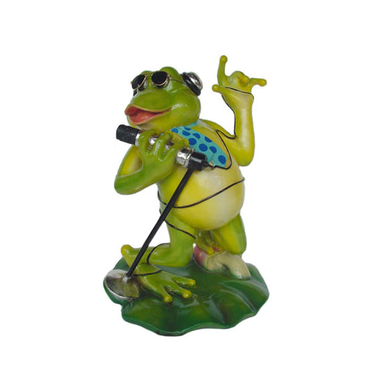 Funny Frog Band Singer Life Size Statue