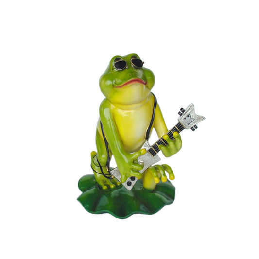 Funny Frog Band Guitar Player Life Size Statue