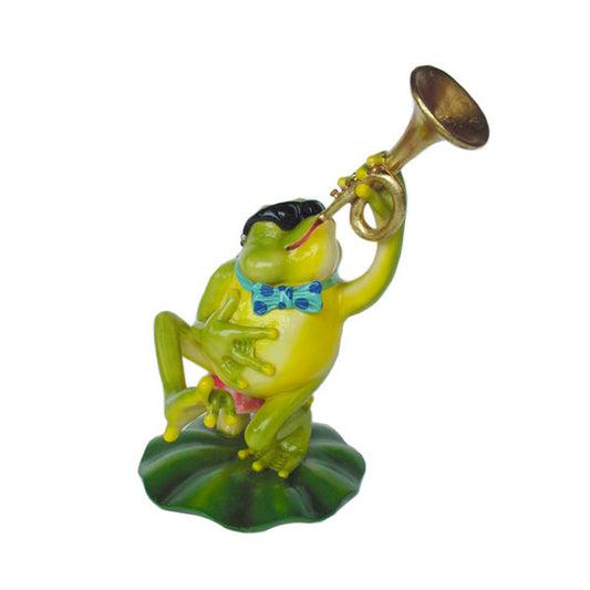 Funny Frog Band Trumpet Player Life Size Statue