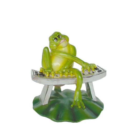 Funny Frog Band Keyboard Player Life Size Statue