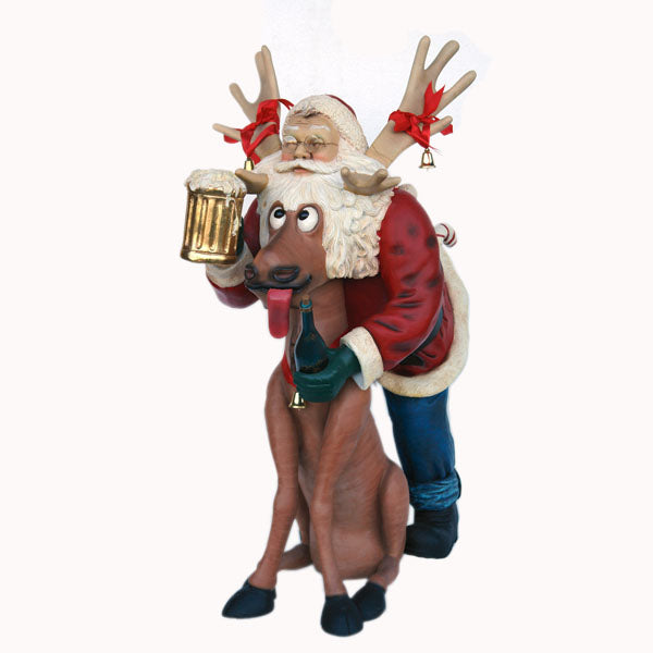 Santa After Happy Hour Life Size Statue