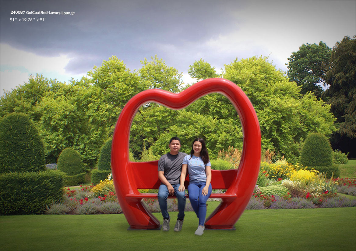 Lovers Lounge Bench Photo Op Statue