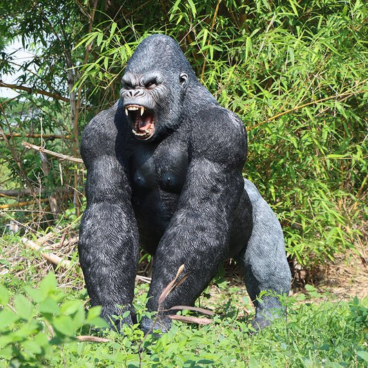 "Larger than Life" Male Gorilla Life Size Statue