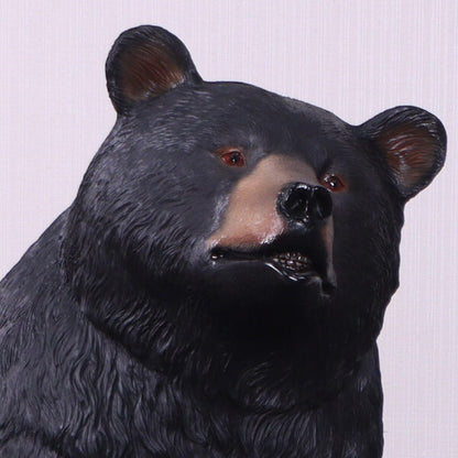 Bear on Tree Trunk Life Size Statue