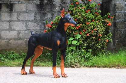 Standing Doberman Life Size Statue