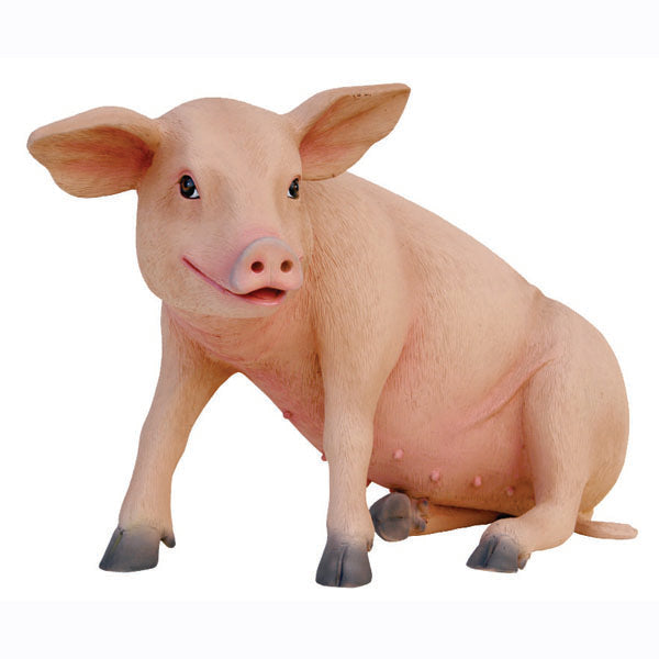 Pig Sitting Life Size Statue
