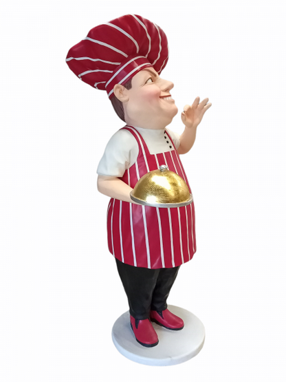 Baker with Food Tray Life Size Statue