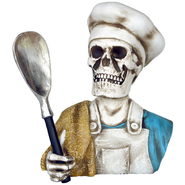 Skeleton Head Cook Life Size Statue