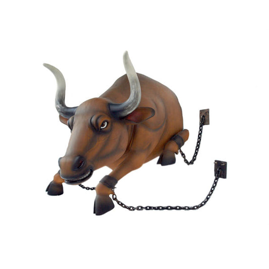 Bull in Chains Life Size Statue