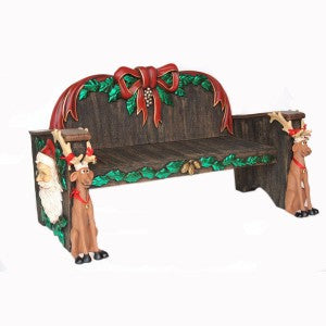 Christmas Bench Life Size Statue