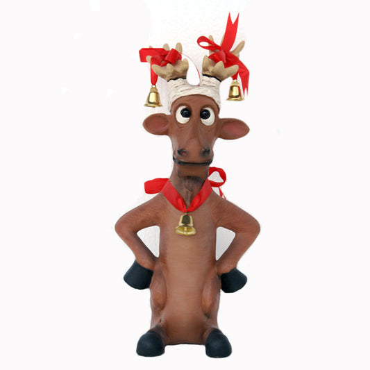 Funny Reindeer Standing Life Size Statue
